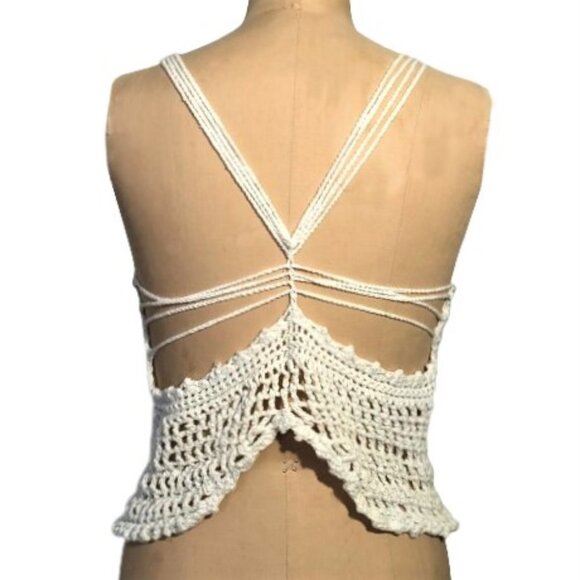Vintage boho crochet knit tank top - Picture 2 of 11